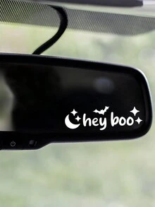 RandySticker Oye cariño Espejo retrovisor de coche personalizado con tema de vacaciones de Halloween espeluznante, decoración de espejo de maquillaje, pegatinas espeluznantes, pegatinas para ventanas, calcomanías para pared - multicolor - Ver 1
