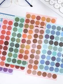 6 件卡通 0.63 英寸圆形标签贴纸彩色系列美术用品非常适合日记、剪贴簿、相册、手册、拼贴画、教室装饰 - 彩色 - 查看 6