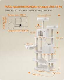 Feandrea Cat Trees & Condos - 白色 - 查看 6