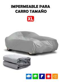 Funda Cubierta Impermeable Para Auto Protección Contra Lluvia Y Polvo Talla Grande - Gris - Ver 3