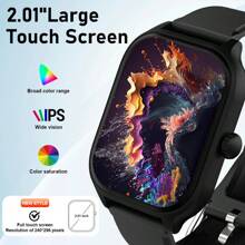 Latest Sports Watch Smart Watch H9 MAX Men's Sports Watch 2.01` HD Touch Screen Receiver/NFC Function/Blood Stopwatch Calculator For Android IOS - 黑色 - 查看 5