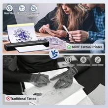 Phomemo Tattoo Stencil Printer, M08F Themal Tattoo Printer Machine With 10pcs Tattoo Transfer Printer Paper, Tattoo Kit For Beginners & Artists, Compatible With Phone & PC - Black - View 2