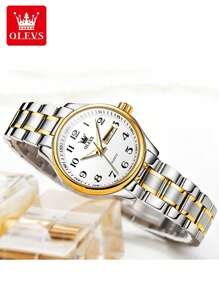 OLEVS OLEVS Women's Watch Fashion Luxury Women's Quartz Watch Elegant Stainless Steel Watch Night Light Waterproof Sunday Date Watch Women's Dress Watch