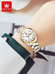 OLEVS OLEVS Women's Watch Fashion Luxury Women's Quartz Watch Elegant Stainless Steel Watch Night Light Waterproof Sunday Date Watch Women's Dress Watch