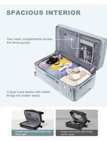 SOMAGO 24" 30" Large Suitcases Set 2 Piece Hardside Lightweight Luggage Sets PC+ABS Hardshell Traveling Suitcases With 4 Wheels TSA Lock YKK Zipper Corner Protectors - 汝窯天藍 - 查看 2