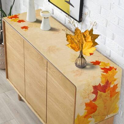 Toalha de mesa com folhas de bordo de outono, folha de bordo vintage, outono, ação de graças, fazenda, cozinha, sala de jantar, decoração de mesa