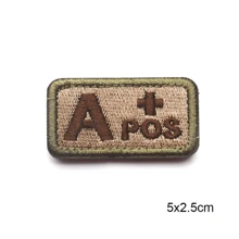 A B AB O NEG POS Tactical Military Morale Applique Hook And Loop Uniform Sticker Cloth Badge Emblem Blood Type Fastener Patches - Multicolor - View 14