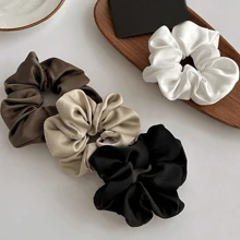 1/4pcs Vintage Silk Scrunchies, High-End Mulberry Silk Hair Ties, Women Hair Bands With Satin Finish,Hair Accessories,Scrunchy Hair Ties - Multicolor - View 1