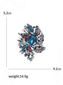 1Pc Fashionable And Luxurious Crystal Glass Brooch Suitable For Daily Wear By Women