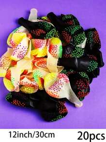 Neon Glow Balloons Neon Stars/Dot Balloons Glow In Blacklight Black Light Fluorescent Neon Latex Balloons For Birthday Wedding Glow Party Supplies,Christmas