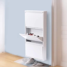 ZhdnBhnos LINSIE Modern Foldable Shoe Cabinet,Dustproof Shoe Cabinet,Storage Shoe Rack Suitable For Entry Shoe Locker With 3 Clamshell Doors The Best Gift/Present For Family&Friends Happy Christmas