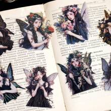 YANJI 20 件/包复古女孩美学装饰贴纸、DIY 剪贴簿工艺材料、节日礼物、个人文具用品 - 彩色 - 查看 7