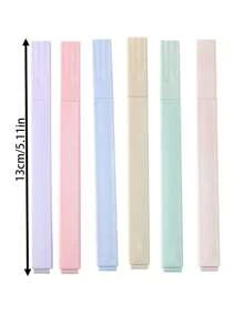 12/6pcs Morandi Aesthetic Square Highlighters Pens, Mild Soft Chisel Tip Marker Pen Pastel Highlighters No Bleed, Quick Dry For Journaling Note Taking School Stationery Supplies Back To School