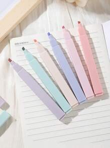 12/6pcs Morandi Aesthetic Square Highlighters Pens, Mild Soft Chisel Tip Marker Pen Pastel Highlighters No Bleed, Quick Dry For Journaling Note Taking School Stationery Supplies Back To School