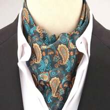 Bufanda larga reversible retro para hombre, bufanda casuales de caballero, bufanda formal de negocios para primavera, otoño e invierno, accesorios de camisa de traje de fiesta casual estilo ascot, excelente regalo boho