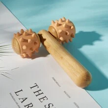 1pc Dual Head Muscle Roller Massage Stick With Silicone Spiked Wheels - Deep Tissue Massage Roller For Back, Neck, And Body Relaxation - Multicolor - View 12