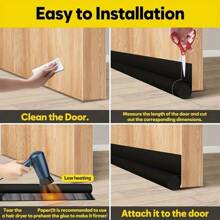 1 件装通用单面门底密封条门缝防风防虫耐磨皮革自粘密封条隔音条家居装饰 - 彩色 - 查看 9