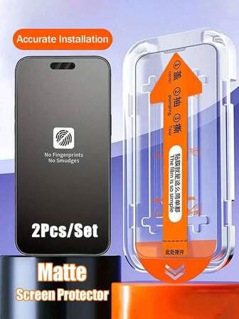 2 Pcs Matte Tempered Glass Screen Protector Compatible With IPhone X/XR/XS Max/11/12/13/14/15/16 Pro Max/Plus/17, Easy Install Dust-Free Storage Box Included