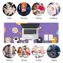 FoBianJie Tấm lót chuột hình chú mèo cưng dễ thương Tấm lót chuột để bàn 31,5 X 11,8in cho bàn phím, Tấm lót chuột trò chơi 3D cho phòng khách phòng ngủ, Trang trí nhà cho người chơi trò chơi, Tấm lót chuột quà tặng có đế cao su chống trượt, Tấm lót chuột Bàn phím cho chuột - Chân mèo dễ thương - Xem 6