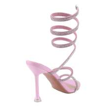 BELOVELY[FAIRY-1] Women Rhinestone Spiral Ankle Wrap Strap High Heels Sandals Wedding Prom Dress Halloween Round Toe - Pink - View 9
