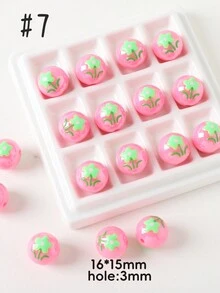 Hand-Painted Beads, Flower Series Round Beads, Acrylic Creative Beads, Variety Of Elegant And Cute Colors Suitable For Festivals, Gifts, Matching Accessories, And Daily DIY - Hand Painted Flower Beads - View 19