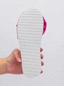 Sandalias planas de moda con lazo y suela de cuerda de lino sintético, talla grande 35-45, cómodas, transpirables y de fácil calce para dama, ideales para el verano - Rosa Fucsia - Ver 7