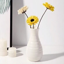 Bulk White Small Conical Shaped Plastic Flower Vase, Damage Resistant, Suitable For Floral Center Pieces, Weddings, Parties, Living Room Decor (Basic) - White - View 8