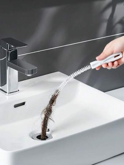 1/2/3/5/15pcs Pipe Unclogging Brush, Sink Cleaning Brush, Kitchen Bathroom Sink Bathtub Toilet Unclogger, Flexible Hair Catcher, Kitchen And Bathroom Accessory For Home Sewer Hair Collection, Clogged Hole Cleaning Tool.