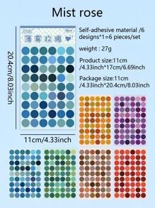 6 件卡通 0.63 英寸圆形标签贴纸彩色系列美术用品非常适合日记、剪贴簿、相册、手册、拼贴画、教室装饰 - 彩色 - 查看 16