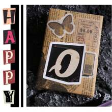 Boxed Stickers Retro Letters Light Retro Hand Tent DIY Material Decorative Self-Adhesive Stickers 52 Pieces Into - Mixing Colors - View 7