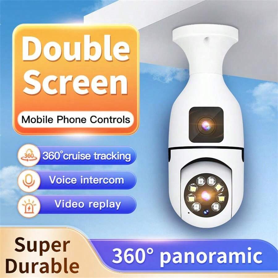 Lenovo SmartCam E27: Lampadina Camera WiFi 3MP, Visione Notturna Colore, Audio Bidirezionale