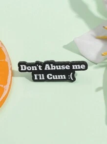 QIHOO 1 件装不要虐待我我会珐琅夹定制悲伤胸针翻转颈徽趣味珠宝礼物送给朋友 - 黑色 - 查看 6