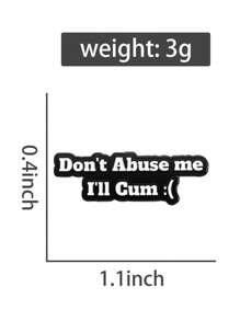 QIHOO 1 件装不要虐待我我会珐琅夹定制悲伤胸针翻转颈徽趣味珠宝礼物送给朋友 - 黑色 - 查看 2