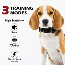 Rechargeable Electric Pet Bark Training Collar Waterproof Anti Bark Dog Collar - Black - View 5