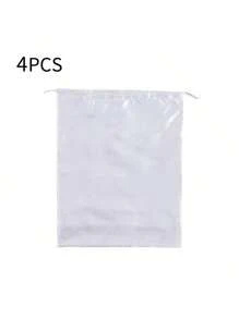1/2/3/4 chiếc túi vải satin polyester có dây rút, thích hợp đựng trang sức và phụ kiện; túi đựng đồ du lịch bằng lụa có dây rút; túi đựng quần áo và giày dép xách tay có dây rút; túi đựng đồ xách tay dung tích lớn có dây rút; túi đựng đồ tự dán có dây rút; đồ dùng cần thiết khi đi du lịch; sắp xếp đồ đạc. - trắng - Xem 16