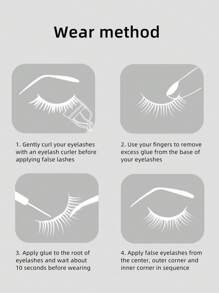 1 Pair Cat Eye False Eyelashes, 3D Voluminous Effect, Comes With Eyelash Brush, Natural Long Eyelash Extension, Thick And Fluffy, Compact And Portable For Travel And Shopping, Easy To Replace, Suitable For Women With Sparse Eyelashes, Perfect For Stage Makeup, Cosplay, Dramatic Performance Events - Multicolor - View 4