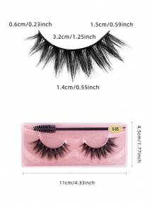 1 Pair Cat Eye False Eyelashes, 3D Voluminous Effect, Comes With Eyelash Brush, Natural Long Eyelash Extension, Thick And Fluffy, Compact And Portable For Travel And Shopping, Easy To Replace, Suitable For Women With Sparse Eyelashes, Perfect For Stage Makeup, Cosplay, Dramatic Performance Events - Multicolor - View 3