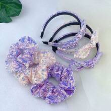 1pc Sequins Bow Mesh Wide Headband Hairband Hair Accessories For Women - Multicolor - View 2