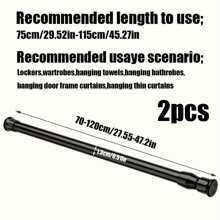 FEPK 2 件多功能伸缩杆浴帘支撑底座、鞋柜窗帘杆支架、可调节免钉浴帘支撑架、壁挂式窗帘挂钩、毛巾杆支架挂钩、厨房浴室卫生间卧室客厅配件家居浴室装饰秋季装饰浴室配件返校