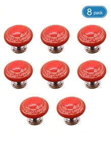 8 Stücke/Set Keramik Zuggriffe, vintage Knöpfe für Schubladen, gold/silberne kreisförmige Schranktürgriffe für Möbel, Schränke, Kommoden - weiß, grün, blau, schwarz, rot, orange, gelb - Keramikgriff mit goldenem und silbernem Rand - Übersicht 13