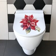 1 cái, Hoa màu đỏ, Trang trí nhà cửa, Miếng dán bồn cầu, Nhãn dán chống thấm nước, Không để lại dấu vết khi tháo ra, Thích hợp cho tường, Ngói, Cửa, Tủ, Nhà vệ sinh, Bồn tắm, Tủ lạnh và các bề mặt nhẵn khác - Nhiều màu - Xem 9