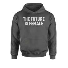 The Future Is Female Feminism  Youth-Sized Hoodie - Hot Pink - View 2