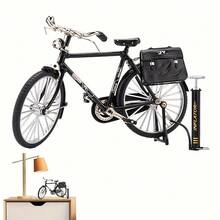 Modello di bicicletta retrò in stile rustico fai-da-te - Accento decorativo nostalgico per la casa - Facile da assemblare, elemento unico per migliorare la decorazione della stanza - Multicolore - Visualizzare 4