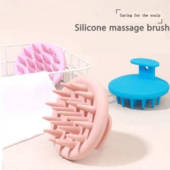1 件装柔软硅胶头皮按摩器洗发刷、沐浴配件、护理头皮、升级去角质头皮磨砂膏，去除头皮屑，深层清洁头皮。、返校、旅行度假必需品、女士发饰