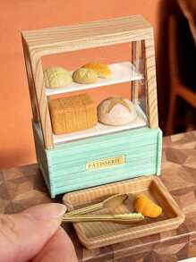 1/12 Scale Miniature Bakery Display Cabinet, Assorted Realistic Tiny Food Stall, Supermarket Shopping, Cafe Scene Decor Model (Partially Random) - Multicolor - View 12