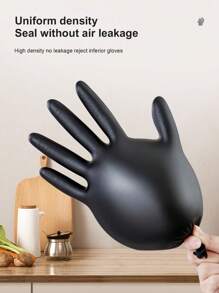 4 pièces Gants de coiffure, 2 paires de gants noirs jetables pour le salon de beauté, le soin des cheveux, la mise en plis et la teinture, imperméables, anti-statiques, élastiques et jetables. Outils multifonctions pour les soins de beauté. - Noir - Voir 2