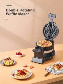 Classic Waffle Iron, Double Belgian Waffle Maker 180°Flip, 1400W Waffle Iron 8 Slices, Rotating & Nonstick Plates With Removable Drip Tray, Cool Touch Handles, Stainless Steel (8 Slices) - màu đen - Xem 7