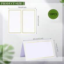 10 piezas Tarjetas de ubicación premium, tarjetas de mesa pequeñas con borde de lámina de oro, tarjetas de carpa de 2" x 3.5", tarjetas de acompañante, tarjetas de nombre, tarjetas de ubicación para bodas, mesa, cenas, tarjetas de asientos - Multicolor - Ver 9