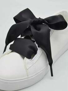 2.0cm Wide Personalized Flat Lace Woven Satin Shoelaces, Suitable For Sneakers And Canvas Shoes - Multicolor - View 3