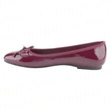BELOVELY [PIANO-5] Women Ballet Flats Shoes Square Toe Bowknot Slip On Mary Jane Coquette Aesthetic - Màu Đỏ Sâu - Xem 4